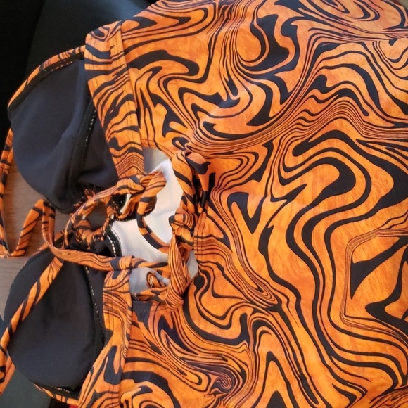 Lunabelle V Neck O-Ring Tankini Criss Cross Adjustable Straps Bathing Suit SZ M - Picture 11 of 14